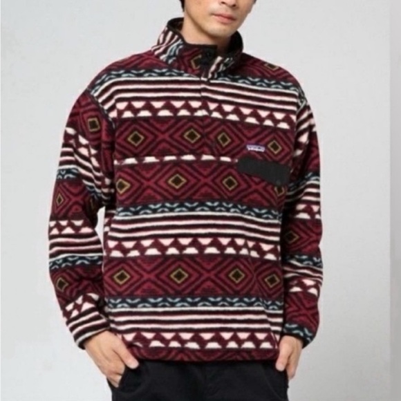 Patagonia Other - Patagonia Burgundy and Black Geometric Sweatshirt